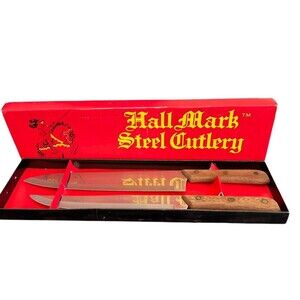 Vintage Hallmark Steel Cutlery Carving Knives Japan Set of 2